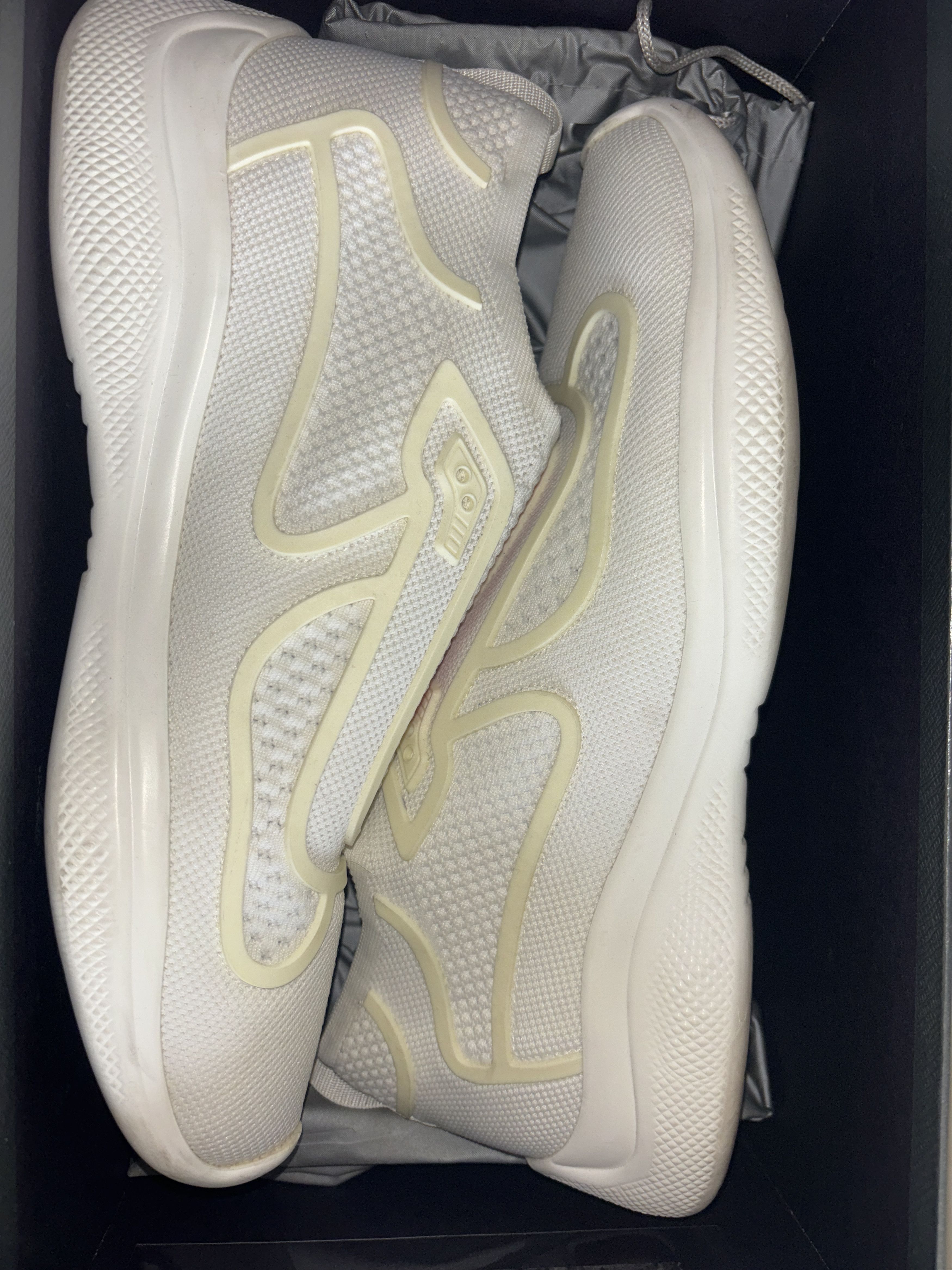 image of Prada Sport Knit Shoes in White, Men's (Size 8.5)