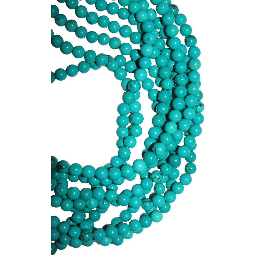 Designer Turquoise Beaded Torsade Necklace Alberto Juan Size ONE SIZE - 4 Thumbnail