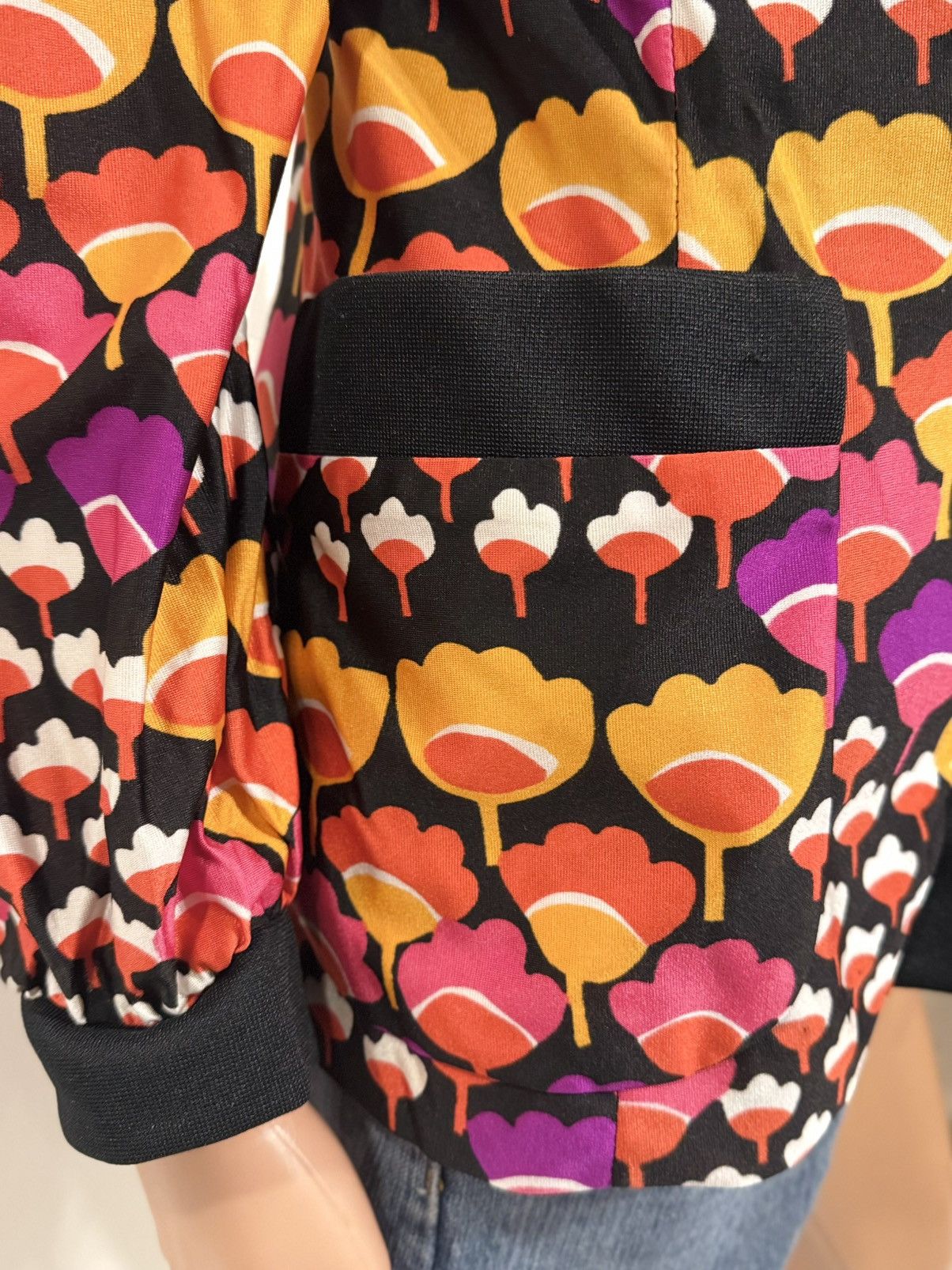 Vintage 1970’s Tulip Print Shirt Jacket Size M / US 6-8 / IT 42-44 - 3 Thumbnail