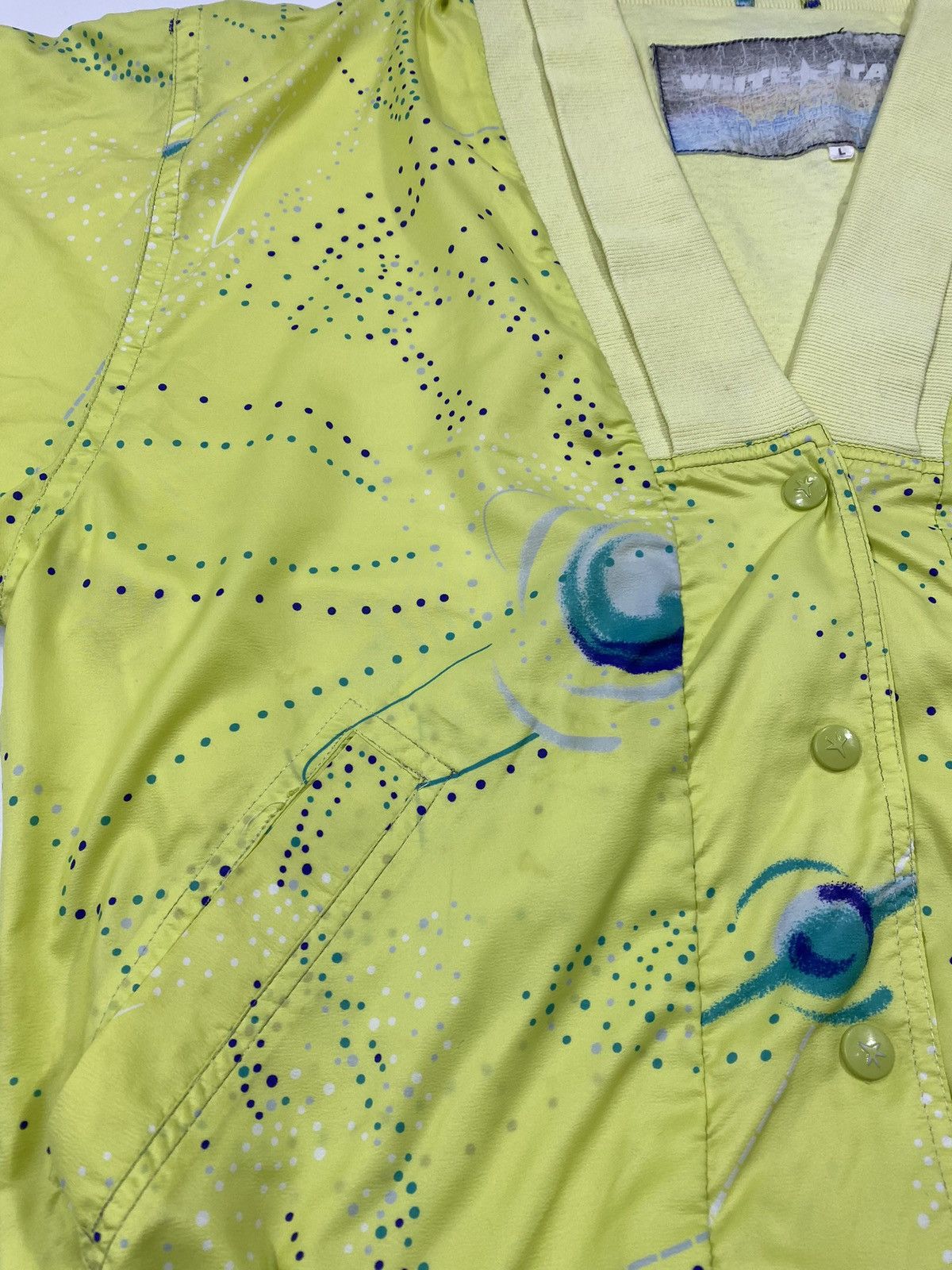 Vintage Vintage 90s White Star Bomber Track Jacket Galaxy Cosmo Rave Size XL / US 12-14 / IT 48-50 - 5 Thumbnail