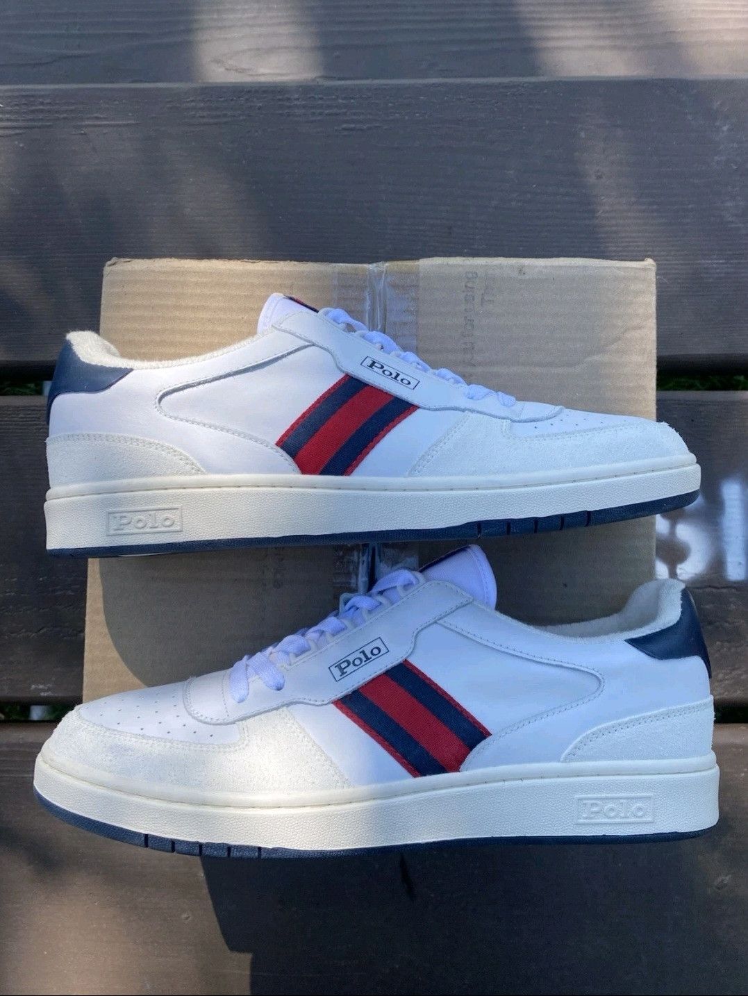 Ralph Lauren Ralph Lauren Polo Court Sneakers White Navy Red Retro 006 Size US 11.5 / EU 44-45 - 3 Thumbnail