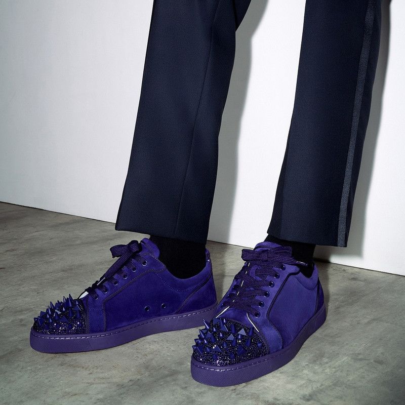 Christian Louboutin o1s1wg111125 Louis Junior P Pik Pik Strass in Blue Size US 8 / EU 41 - 5 Thumbnail