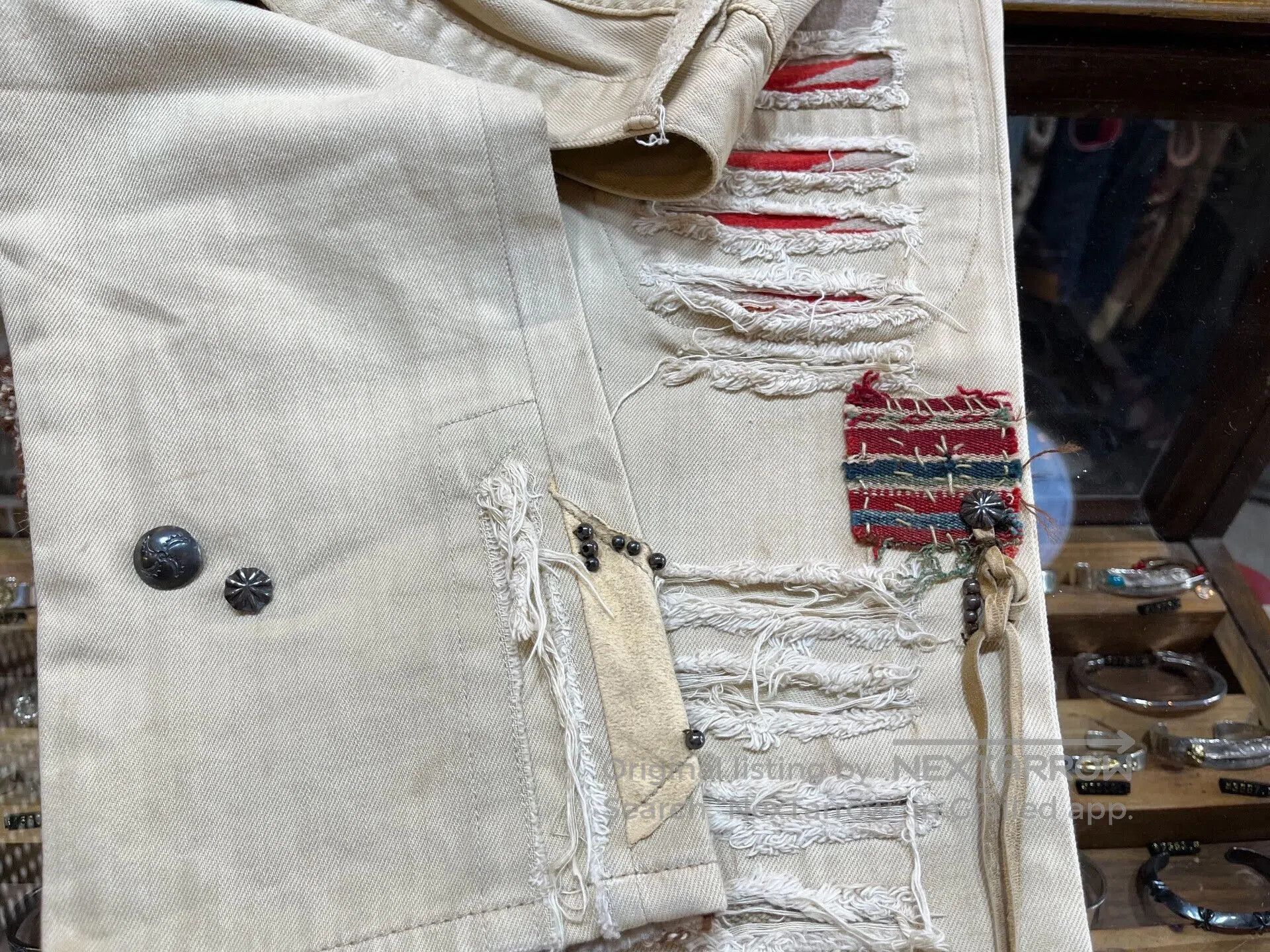 RRL Ralph Lauren distressed cream denim pants by ralph lauren. Size 26" / US 2 / IT 38 - 6 Thumbnail