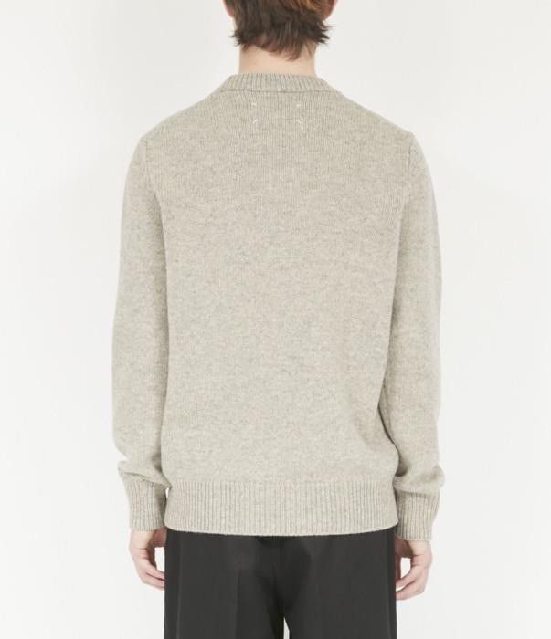Maison Margiela o1bcso1str0526 Wool Crewneck Sweater in Light Beige Size US S / EU 44-46 / 1 - 2 Thumbnail