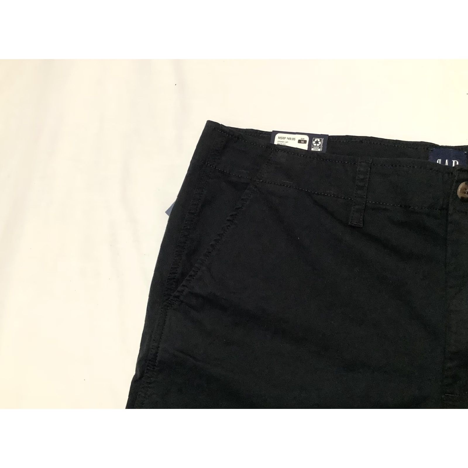 Gap GAP Shorts Womens 16 True Black Classic Midrise Short Stretch Cotton Chino NWT Size 38" / US 16 / IT 52 - 3 Thumbnail