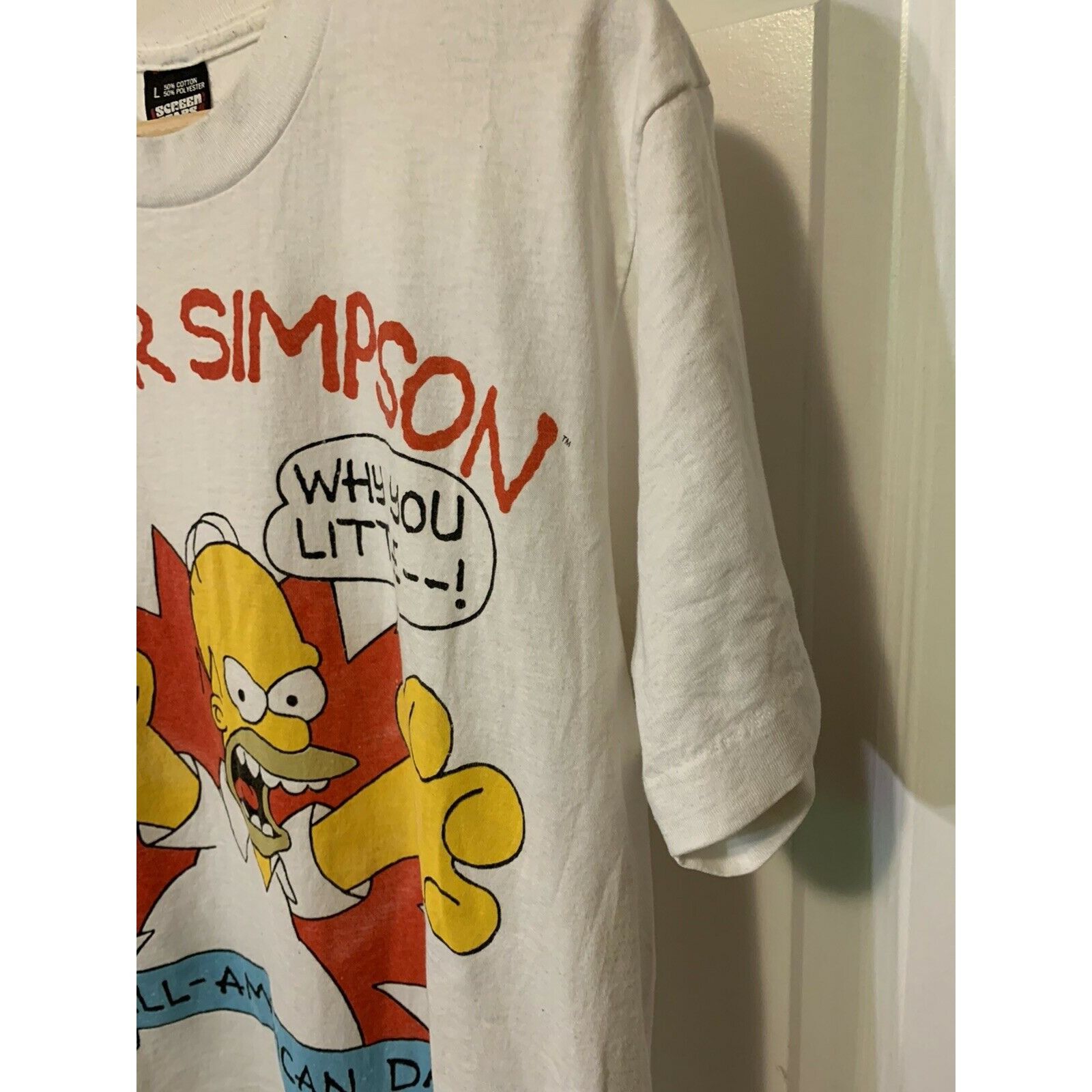 VTG 90s Homer Simpson T Shirt Why You Little __! All Americ