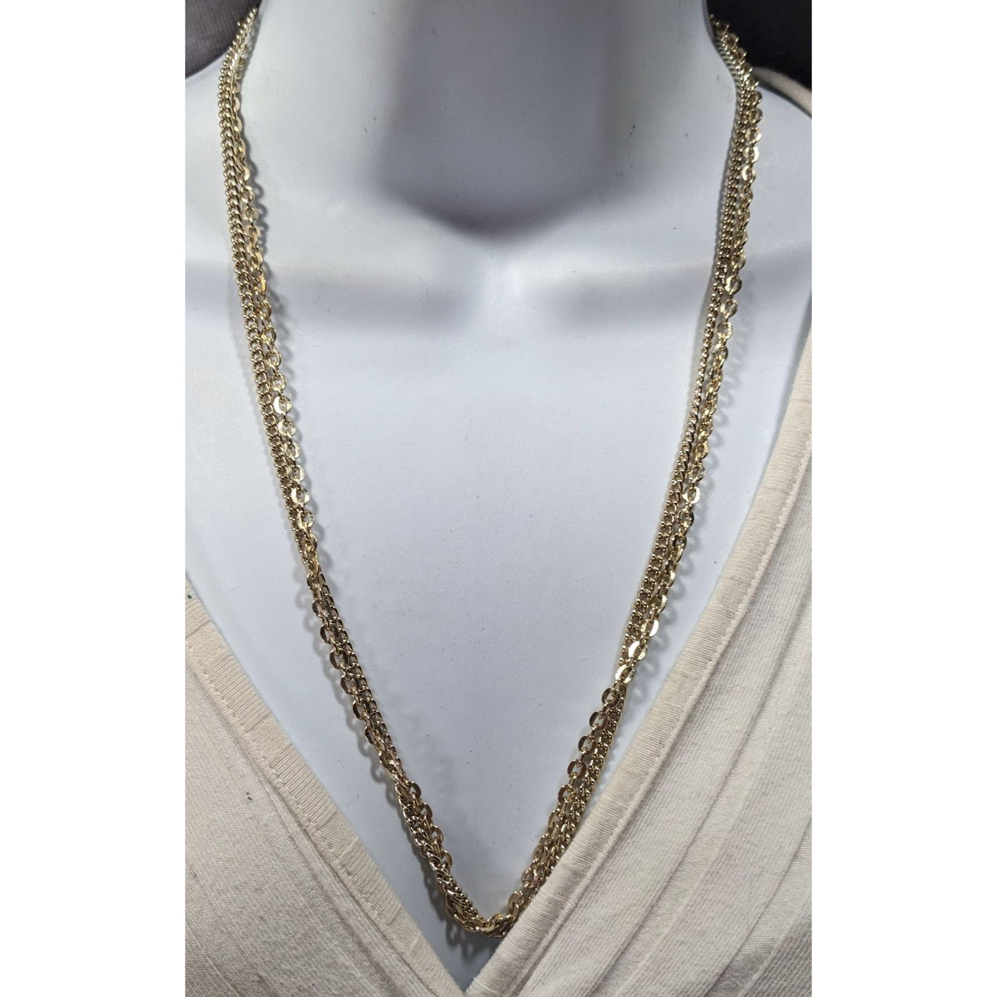 Other Simple Classic Gold Tone Double Chain Necklace Size ONE SIZE - 2 Thumbnail
