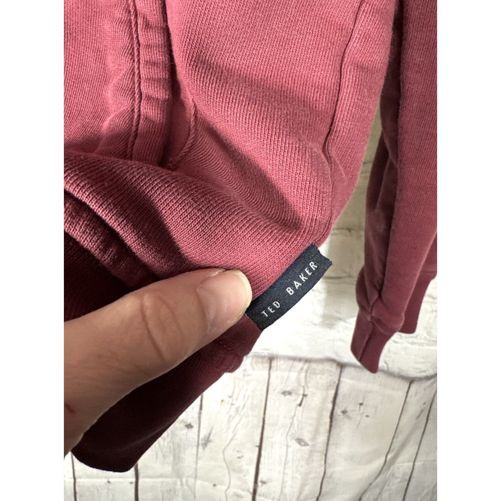 Ted Baker Ted Baker London Men's Burgundy Hoodie Spellout Full Zip Activewear Jacket L Red Size US L / EU 52-54 / 3 - 3 Thumbnail