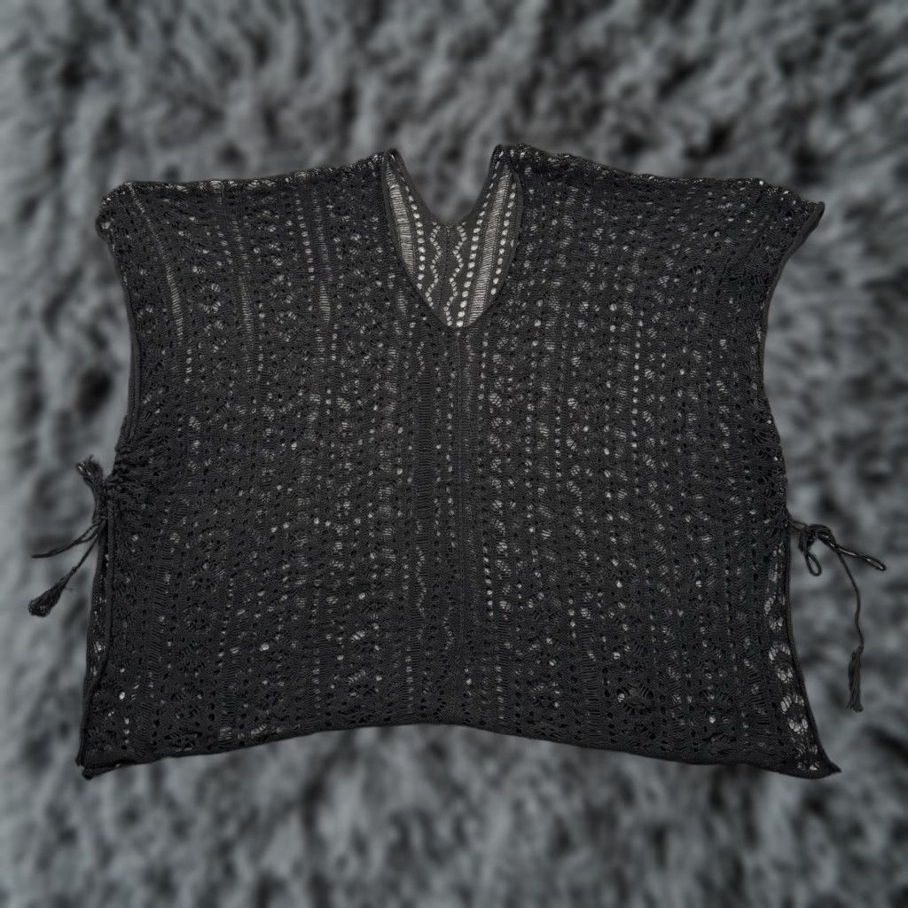 Vintage Unbranded Cover Up Women One Size Black Boho Beach Sheer Hippie Y2K Inspired Size ONE SIZE - 1 Thumbnail