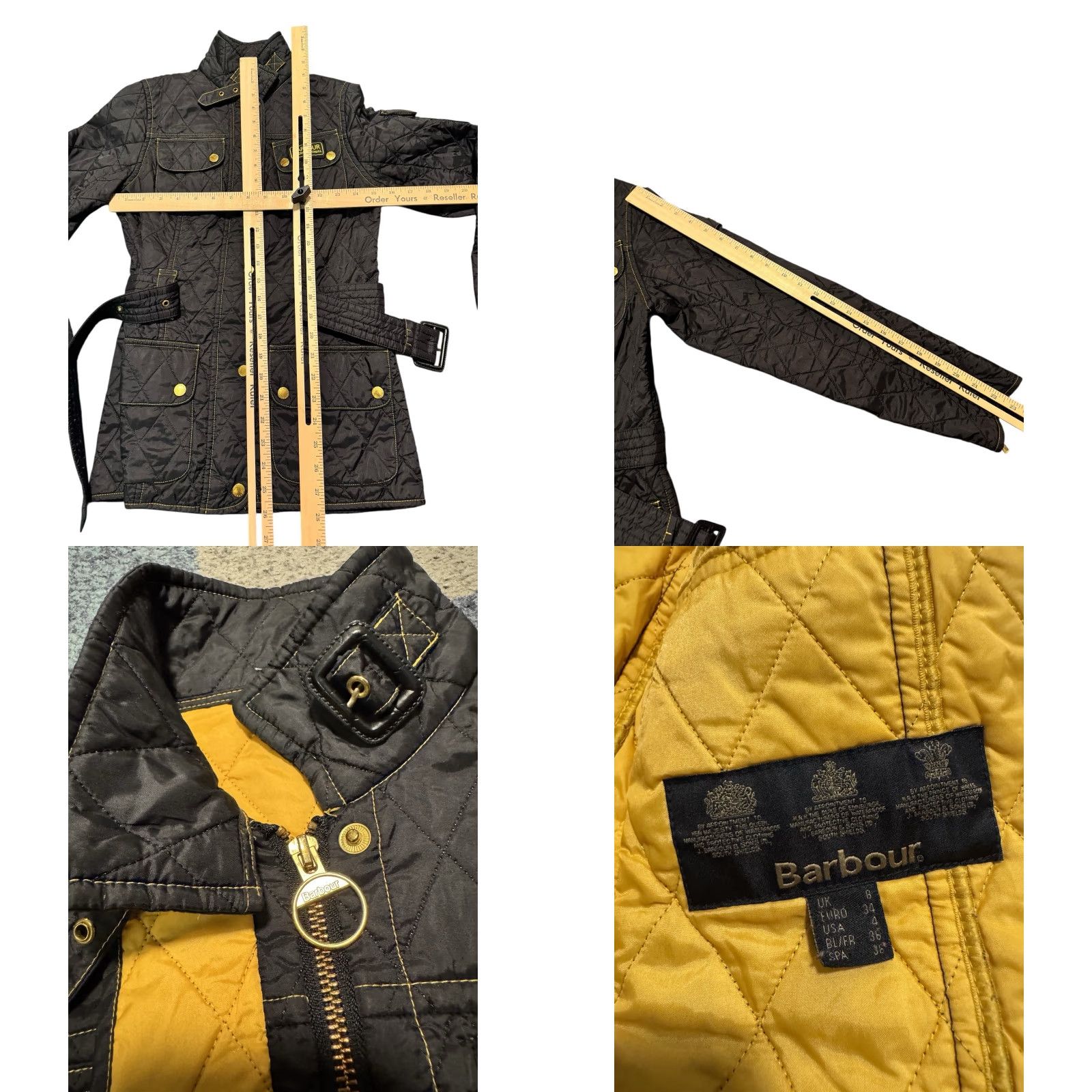 Barbour BARBOUR INTERNATIONAL Jacket Women’s Polarquilt Size UK 8 US 4 Black/Yellow Size S / US 4 / IT 40 - 10 Thumbnail