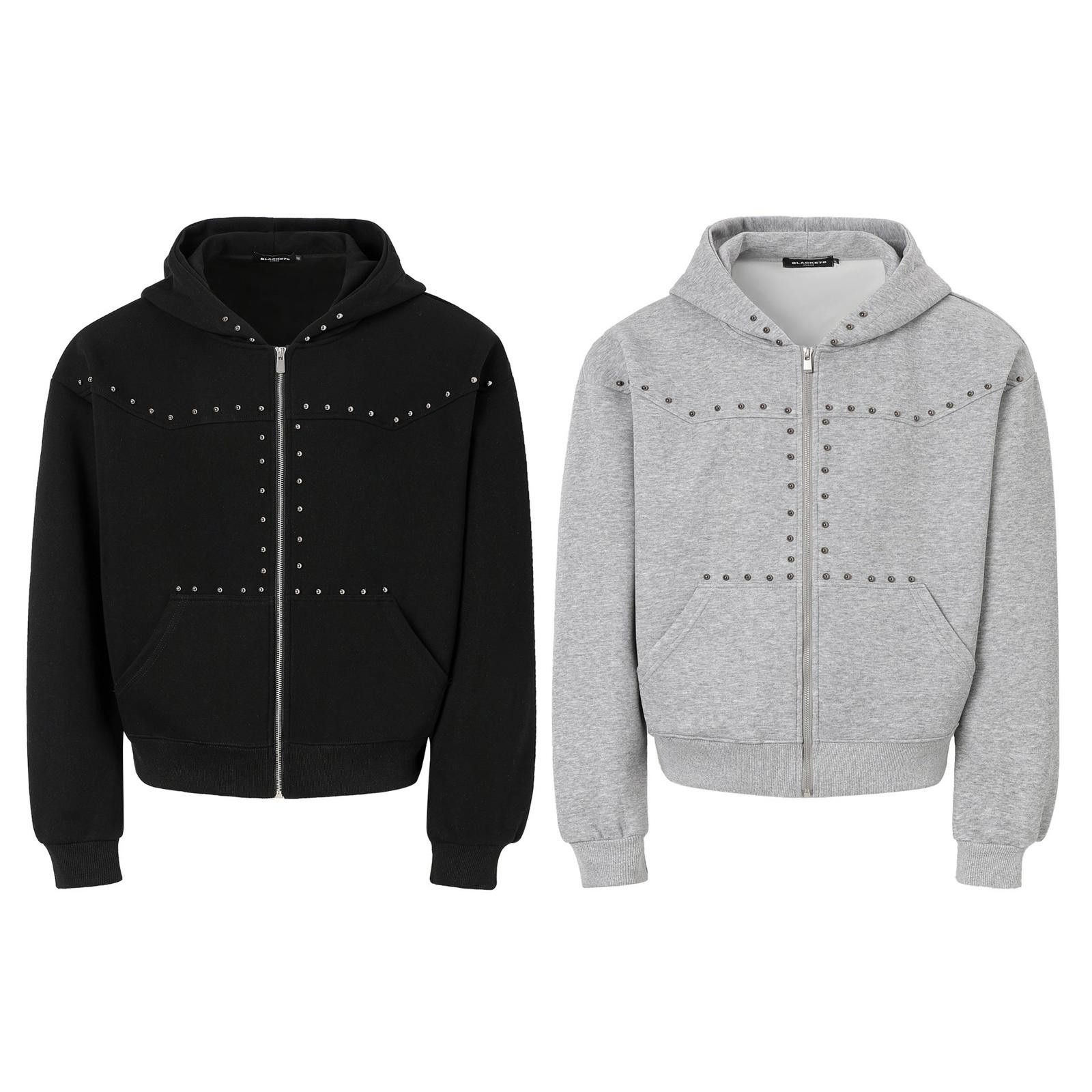 Japanese Brand Black Rivet-Stud Decoration Lightweight Hooded Jacket Size US M / EU 48-50 / 2 - 5 Thumbnail