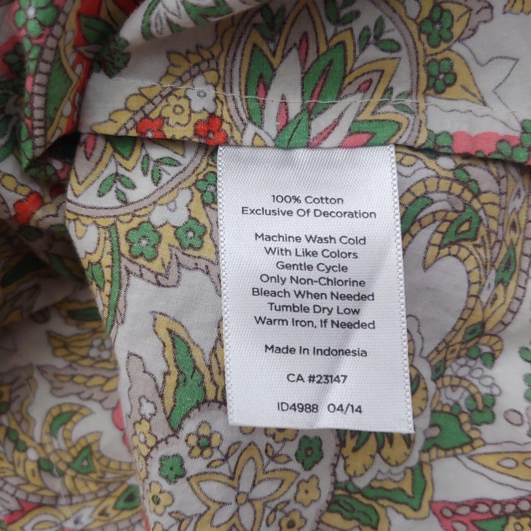Talbots Talbots Women's Petite Blouse 14P Long Sleeve Paisley Cotton Casual Office | Multicolor Size XL / US 12-14 / IT 48-50 - 5 Thumbnail