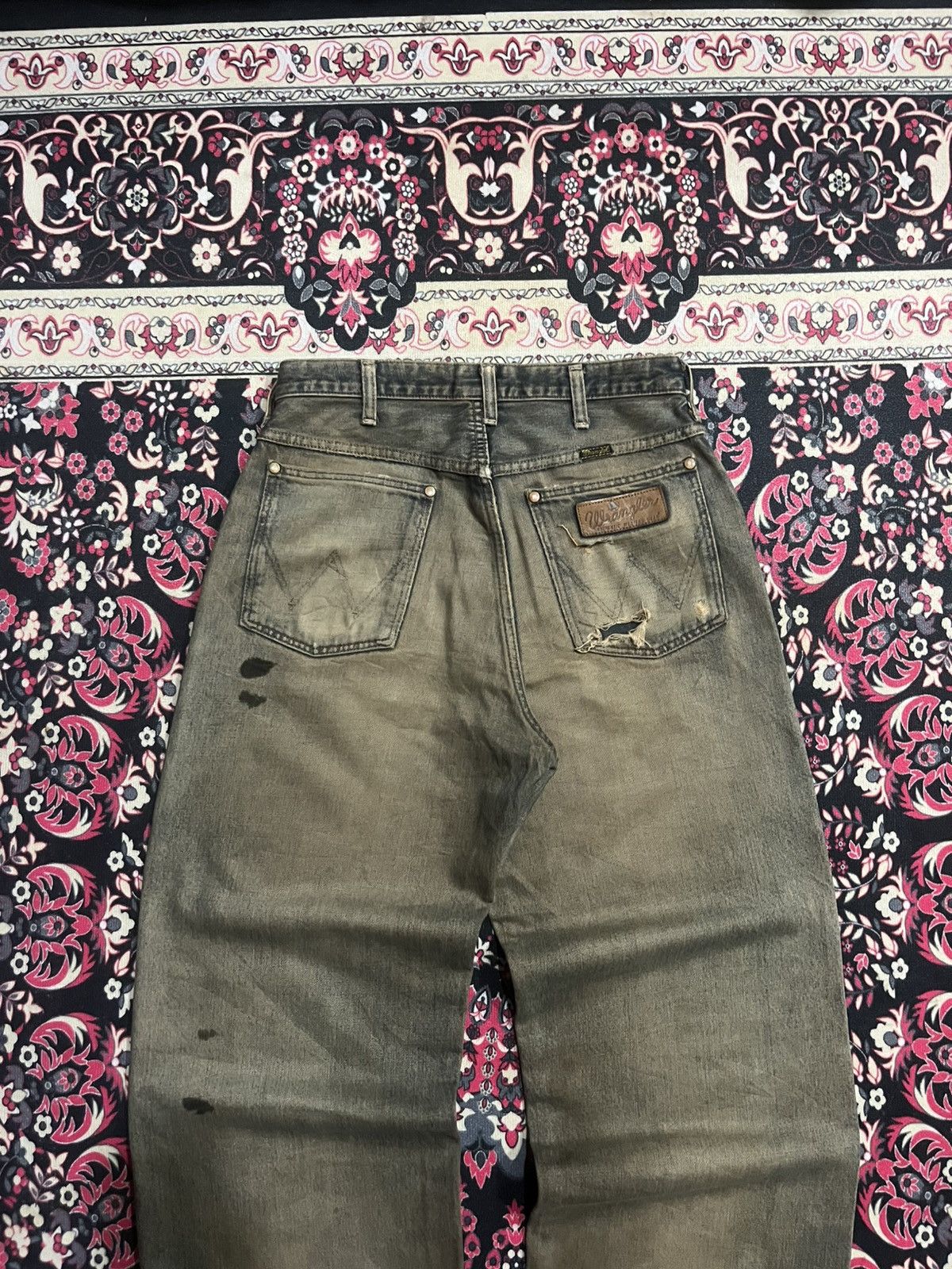 JNCO ⚡️Ripped⚡️Vintage Wrangler Distressed Stain Mud Washed Jorts Size US 30 / EU 46 - 6 Thumbnail