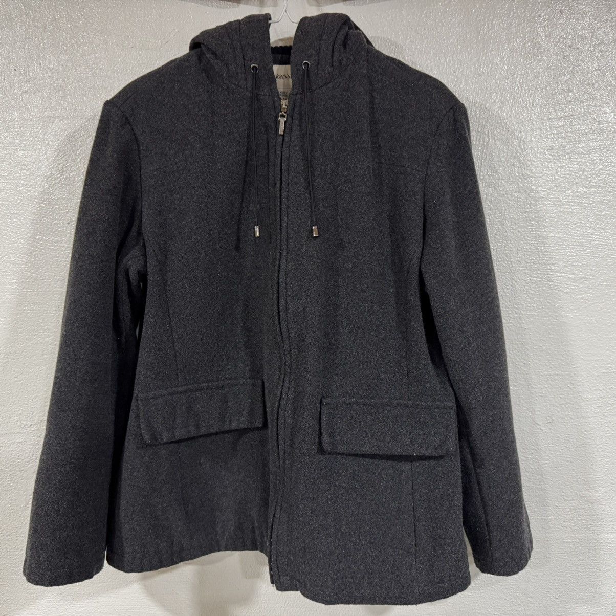 St. Johns Bay St Johns Bay Wool Full Zip Jacket Womens Size Large Gray Size L / US 10 / IT 46 - 1 Thumbnail