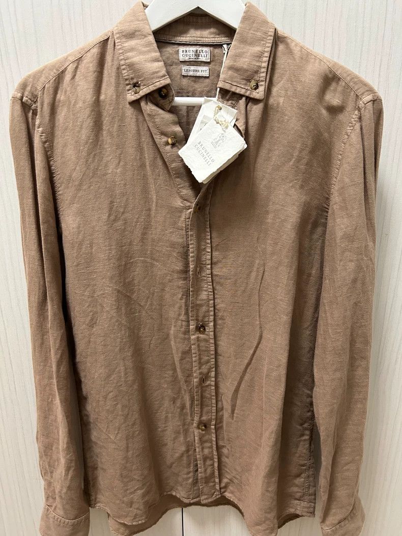 Brunello Cucinelli Beige Cotton-Linen Shirt - dmc