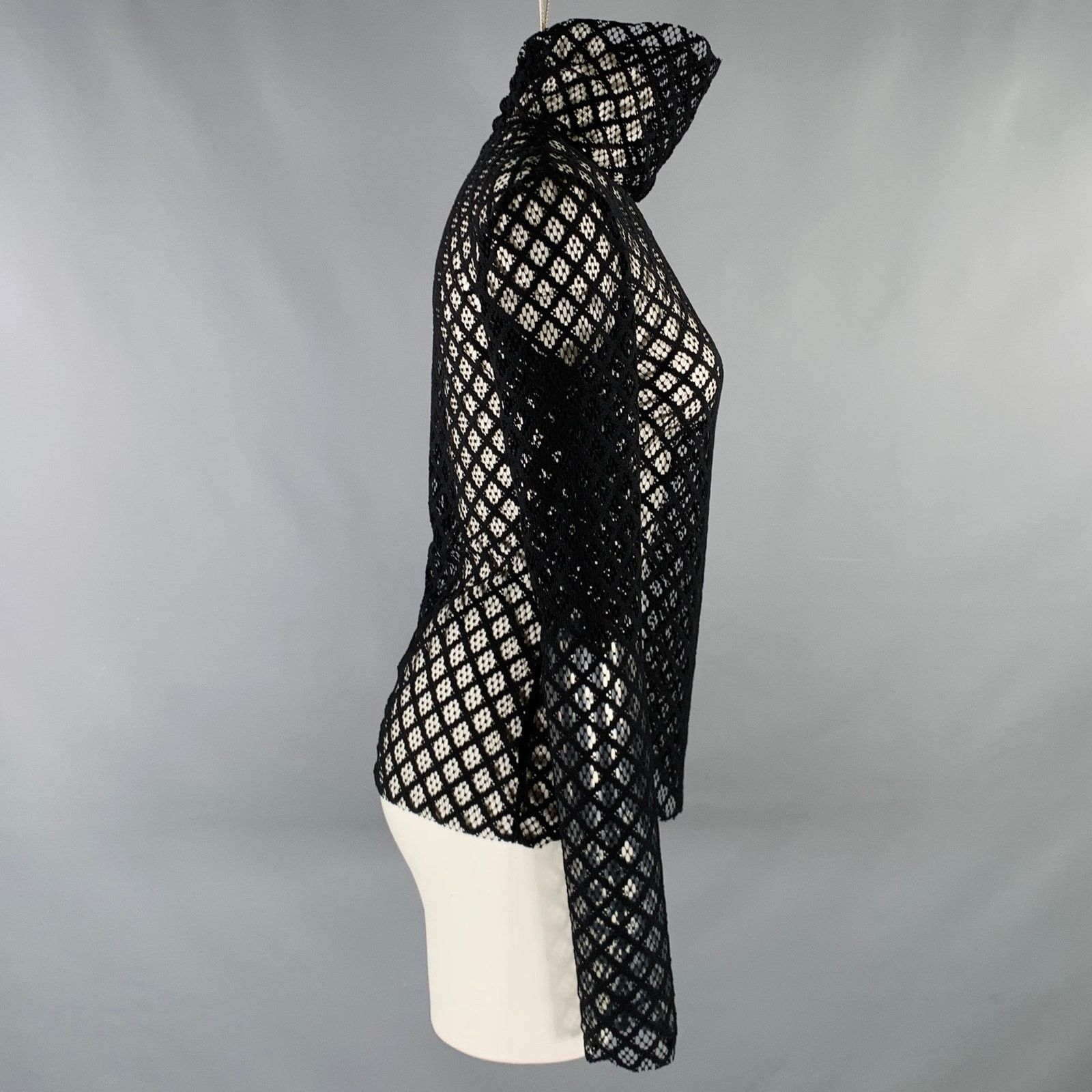 Philosophy di Lorenzo Serafini PHILOSOPHY di LORENZO SERAFINI Black Polyester Mesh Pullover Size S / US 4 / IT 40 - 3 Thumbnail