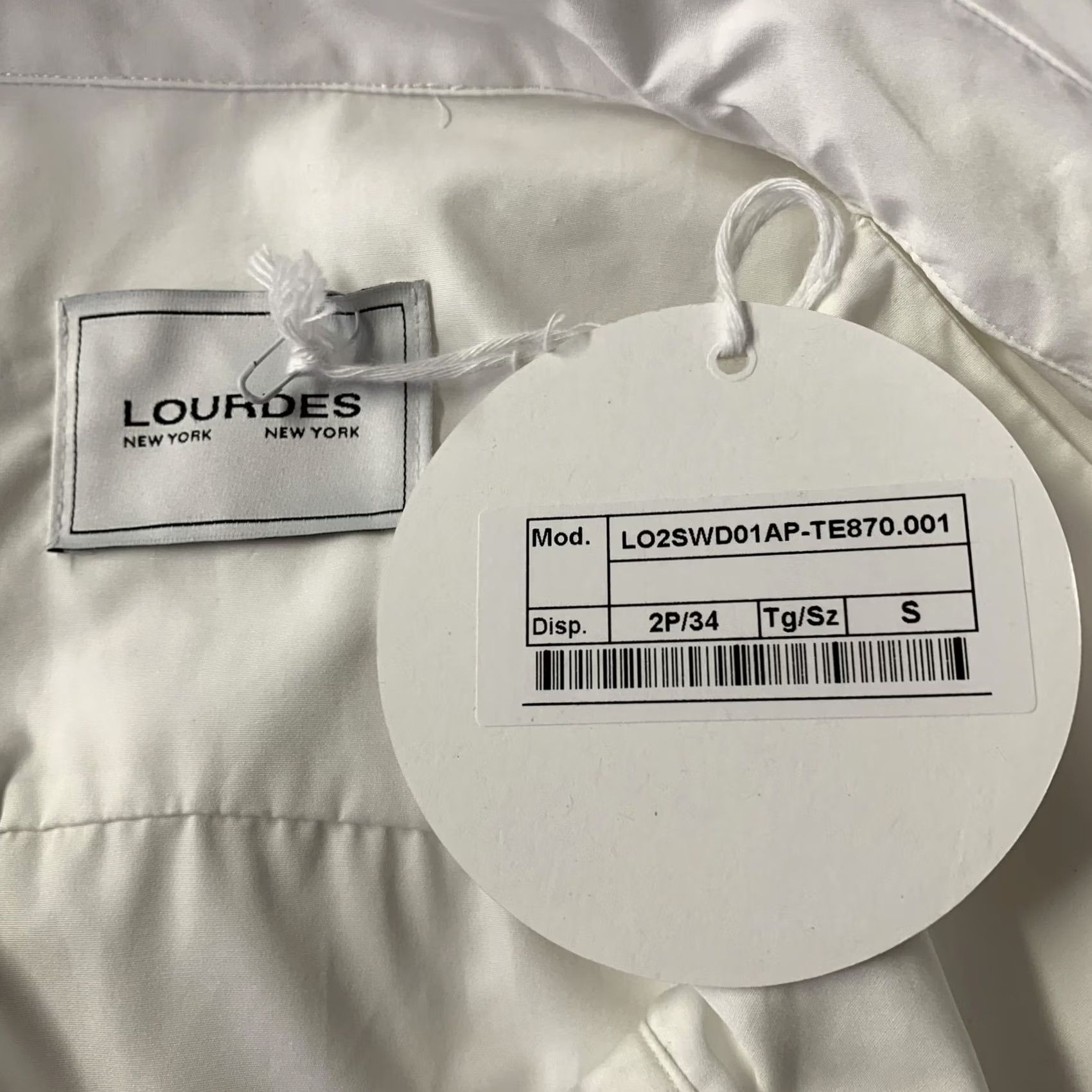 Lourdes LOURDES Size S White Cotton Button Up Knee-Length Dress Size S / US 4 / IT 40 - 6 Thumbnail