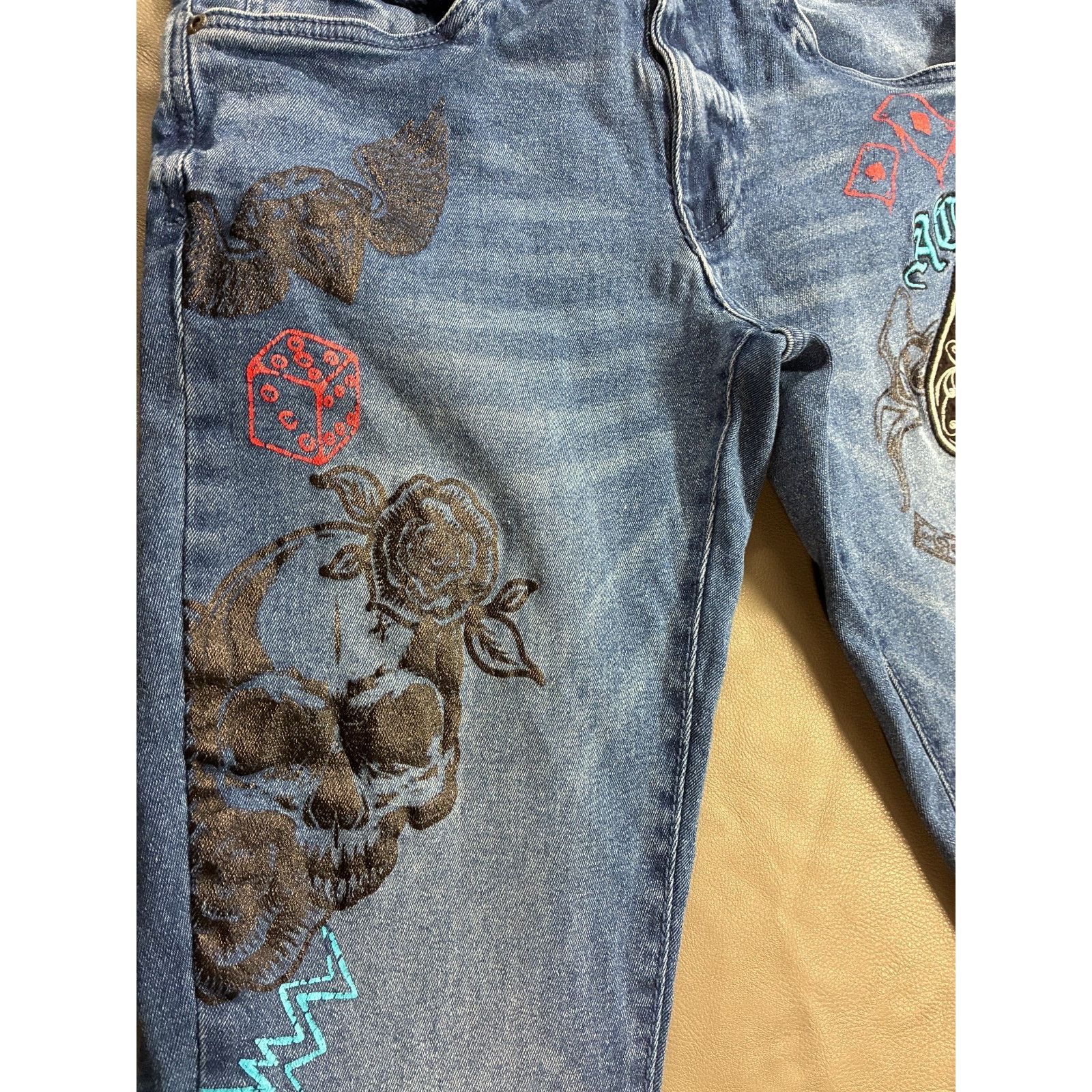 Pike Brothers Black Pike Graphic Denim Jeans Men’s 32x32 Streetwear Size US 32 / EU 48 - 6 Thumbnail
