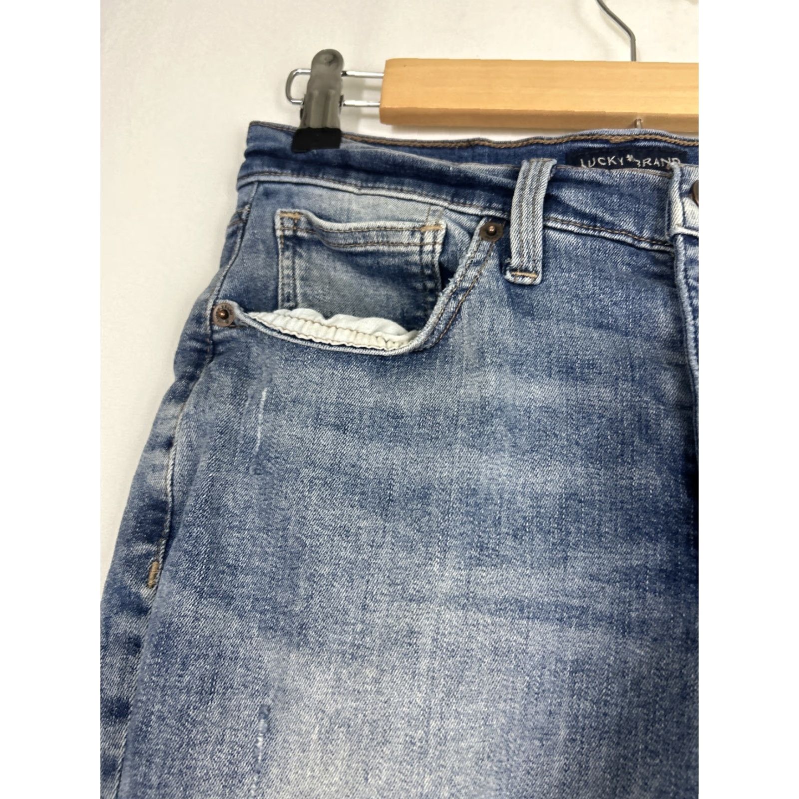Lucky Brand Lucky Brand Jeans Skinny Bridgette Button Fly Denim 27x24 Womens 4 Blue Belt Pockets Size 27" / US 4 / IT 40 - 5 Thumbnail