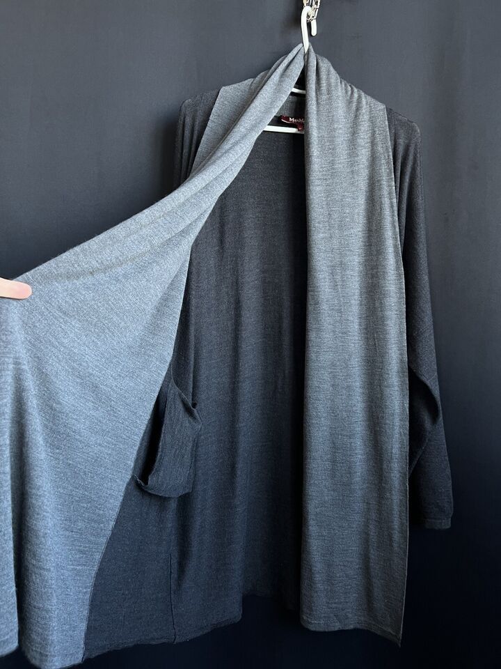 Max Mara Max Mara Women's Long Cardigan Fine Wool Gray Size M Size M / US 6-8 / IT 42-44 - 13 Thumbnail