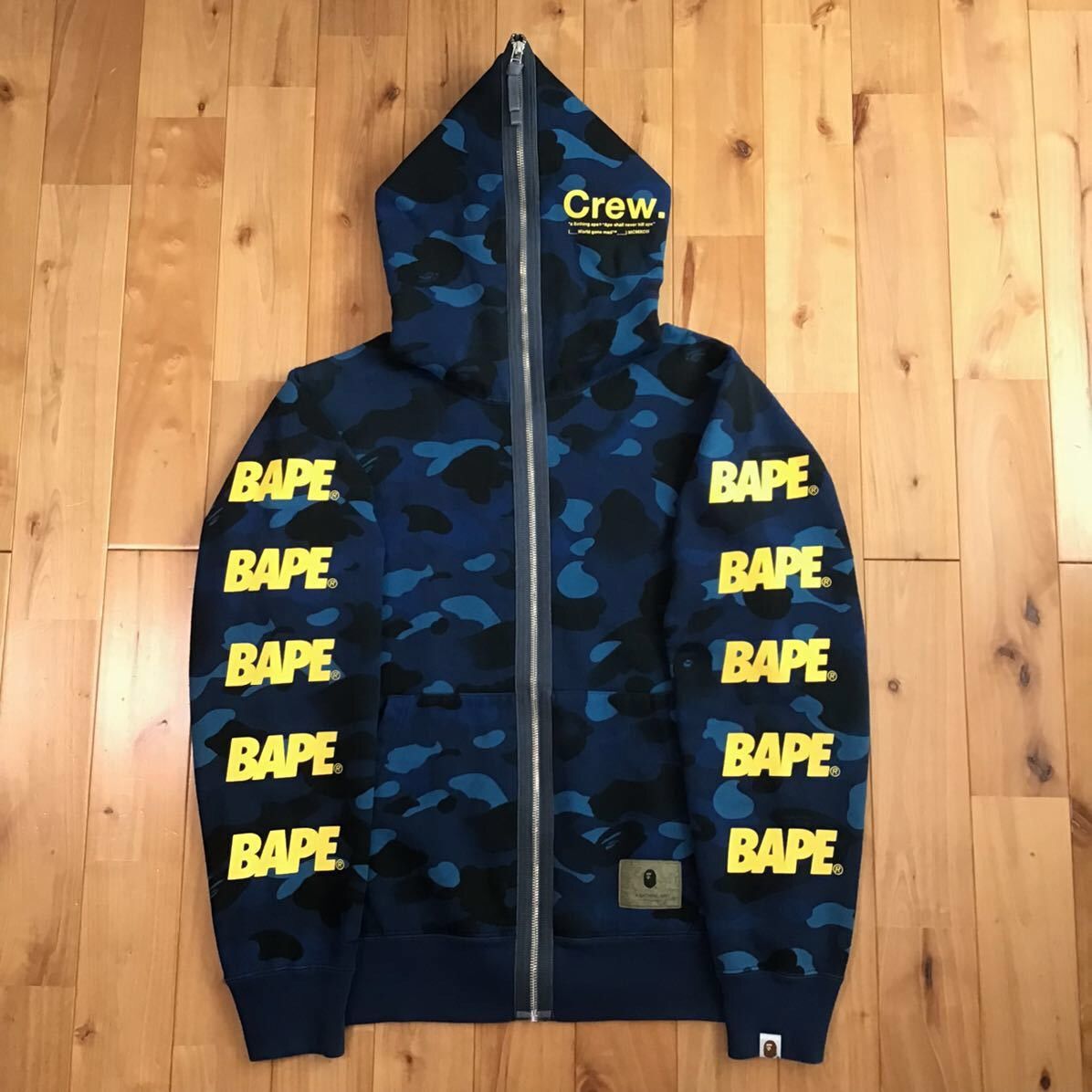 BAPE LOGO Blue camo full zip hoodie a bathing ape
