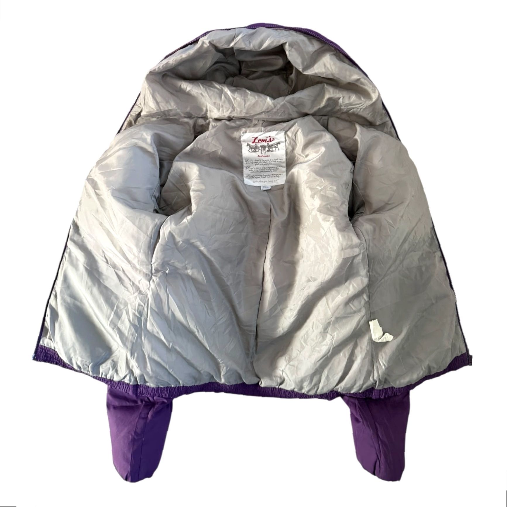 Levi's Levi’s Hooded Puffer Jacket Women’s M Purple Down Filled 100% Polyester No Pattern Casual Size M / US 6-8 / IT 42-44 - 4 Thumbnail