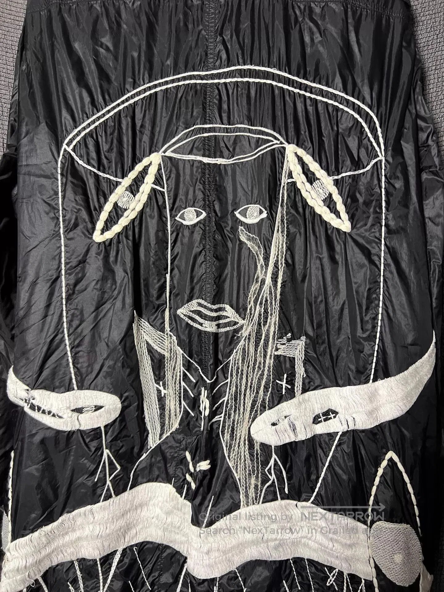 Rick Owens Black Lightweight Jacket with Abstract White Graphics - L. Size US L / EU 52-54 / 3 - 7 Thumbnail