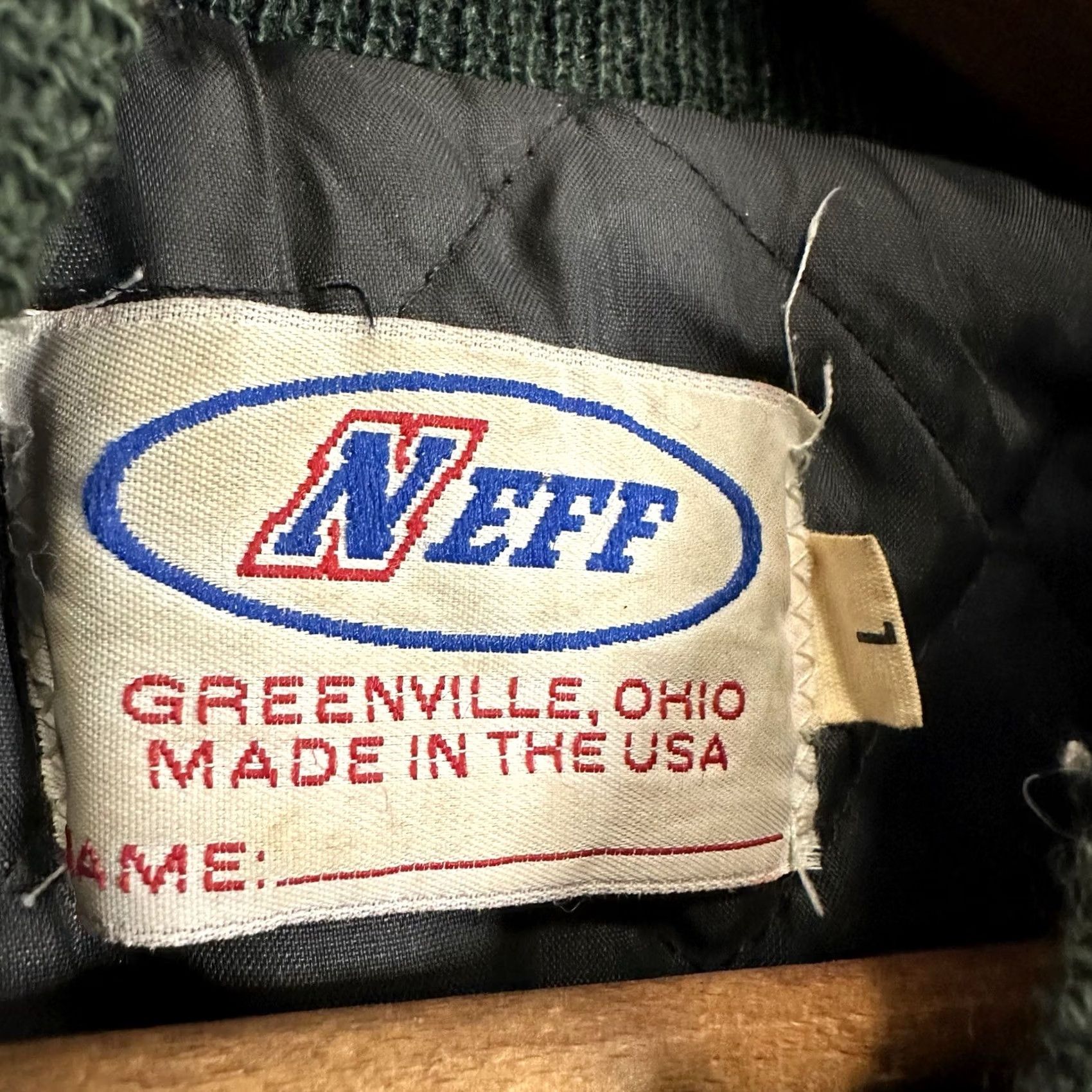 Vintage VINTAGE Neff Varsity Jacket - Greenvill e Theater Green 90s USA Mens L Jacket Size US L / EU 52-54 / 3 - 6 Thumbnail