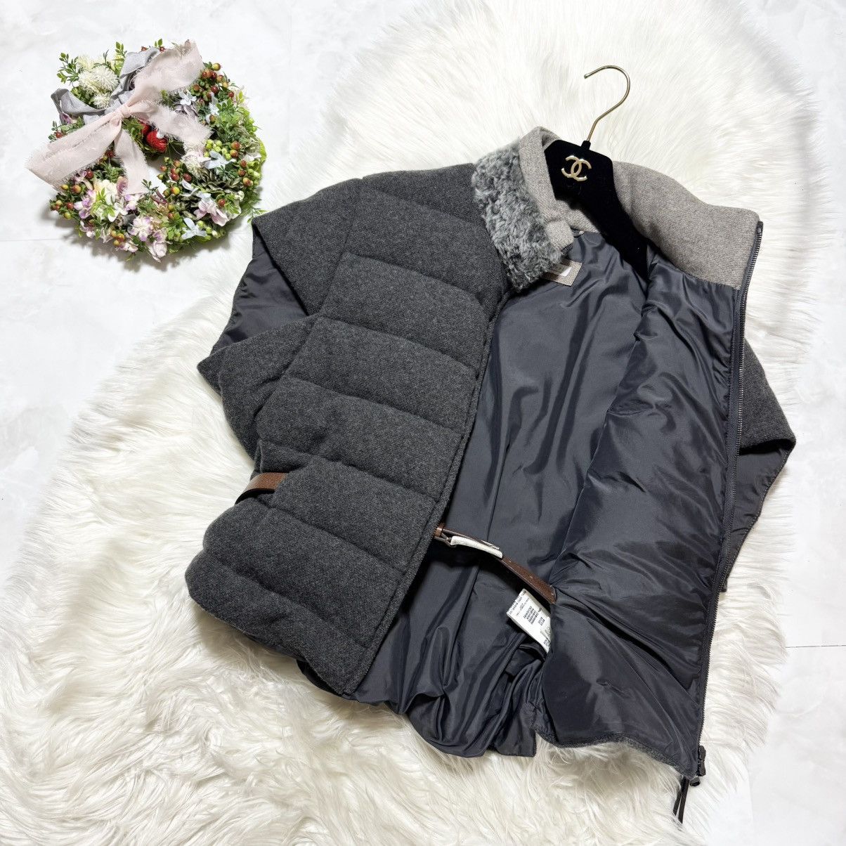 Fabiana Filippi Fabiana Filippi fur collar, belted Puffer Down jacket Size S / US 4 / IT 40 - 8 Thumbnail