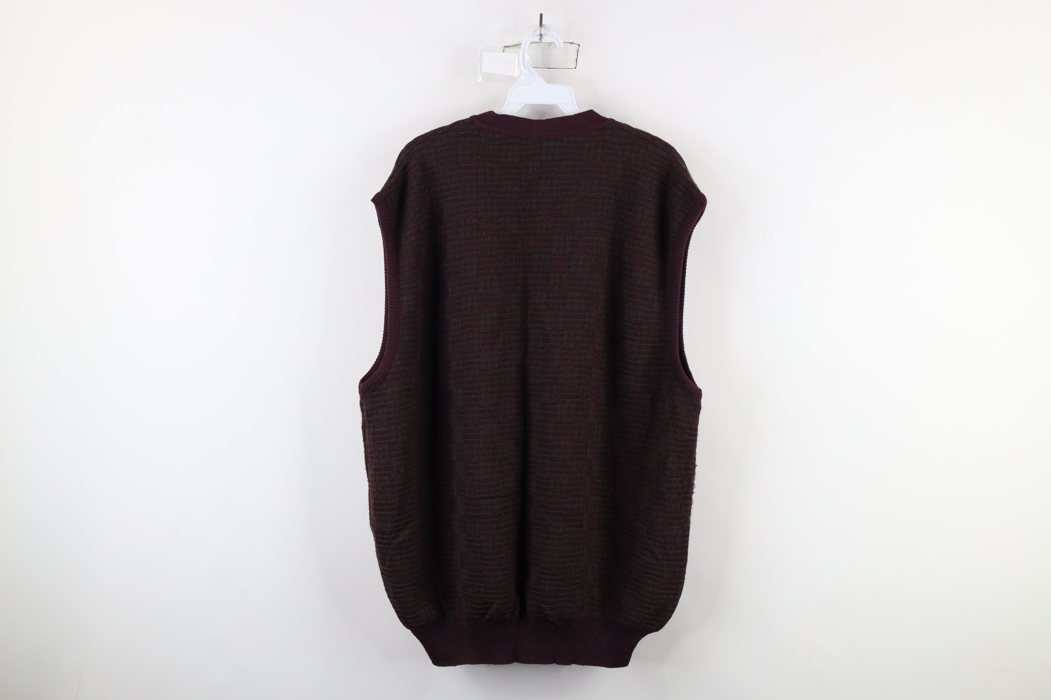 Vintage Vintage 90s Streetwear Houndstooth Wool Knit Sweater Vest Size US XXL / EU 58 / 5 - 11 Thumbnail