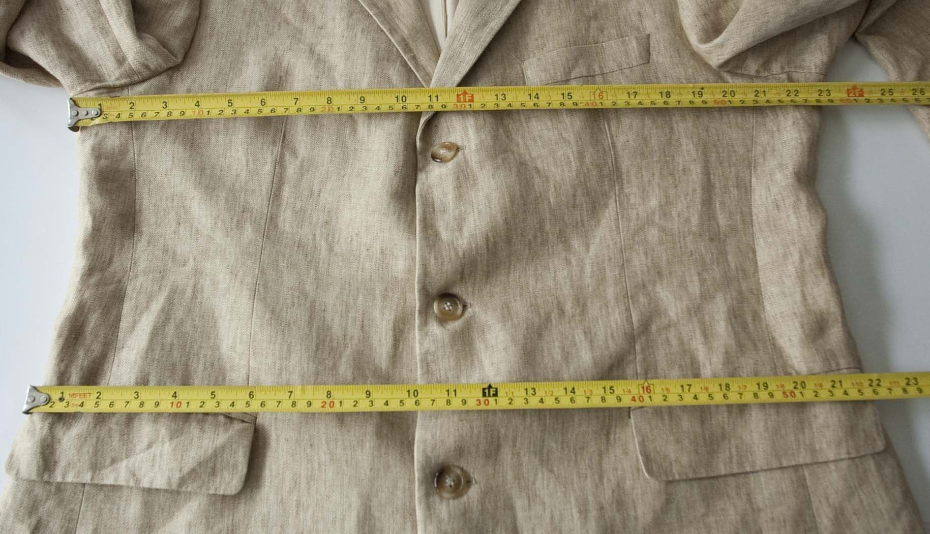 Hugo Boss Hugo Boss Jacket Rossellini 100% Linen Size 44R Herringbone Size 44R - 6 Thumbnail
