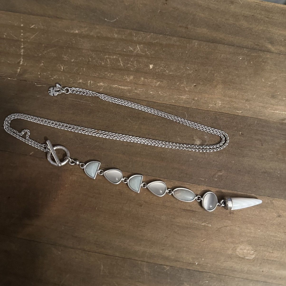 Lucky Brand Lucky Brand silver moonstone drop pendant toggle necklace Size ONE SIZE - 2 Thumbnail