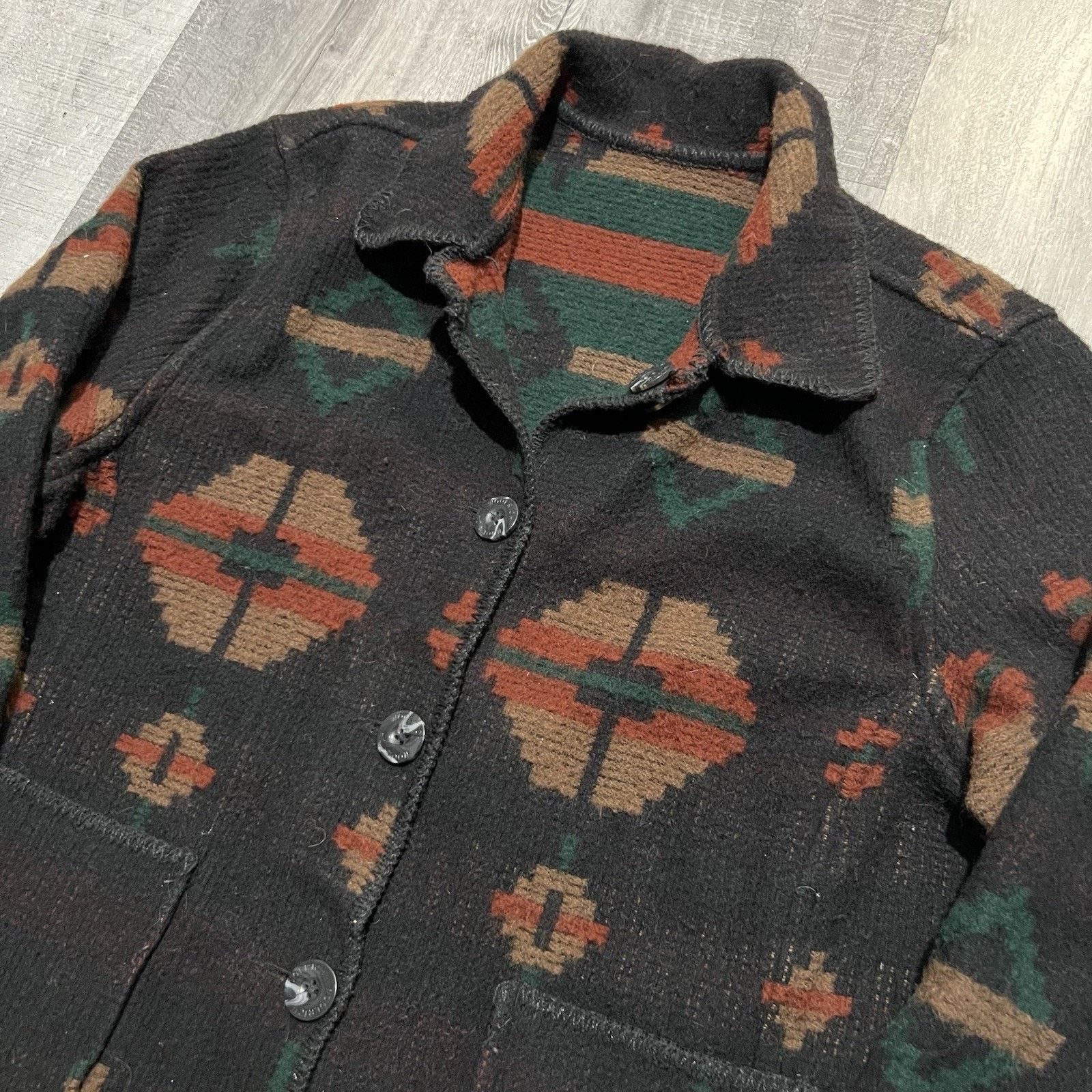 Vintage Woolrich Reversible Southwestern Wool Aztec Button Jacket Size XL / US 12-14 / IT 48-50 - 3 Thumbnail