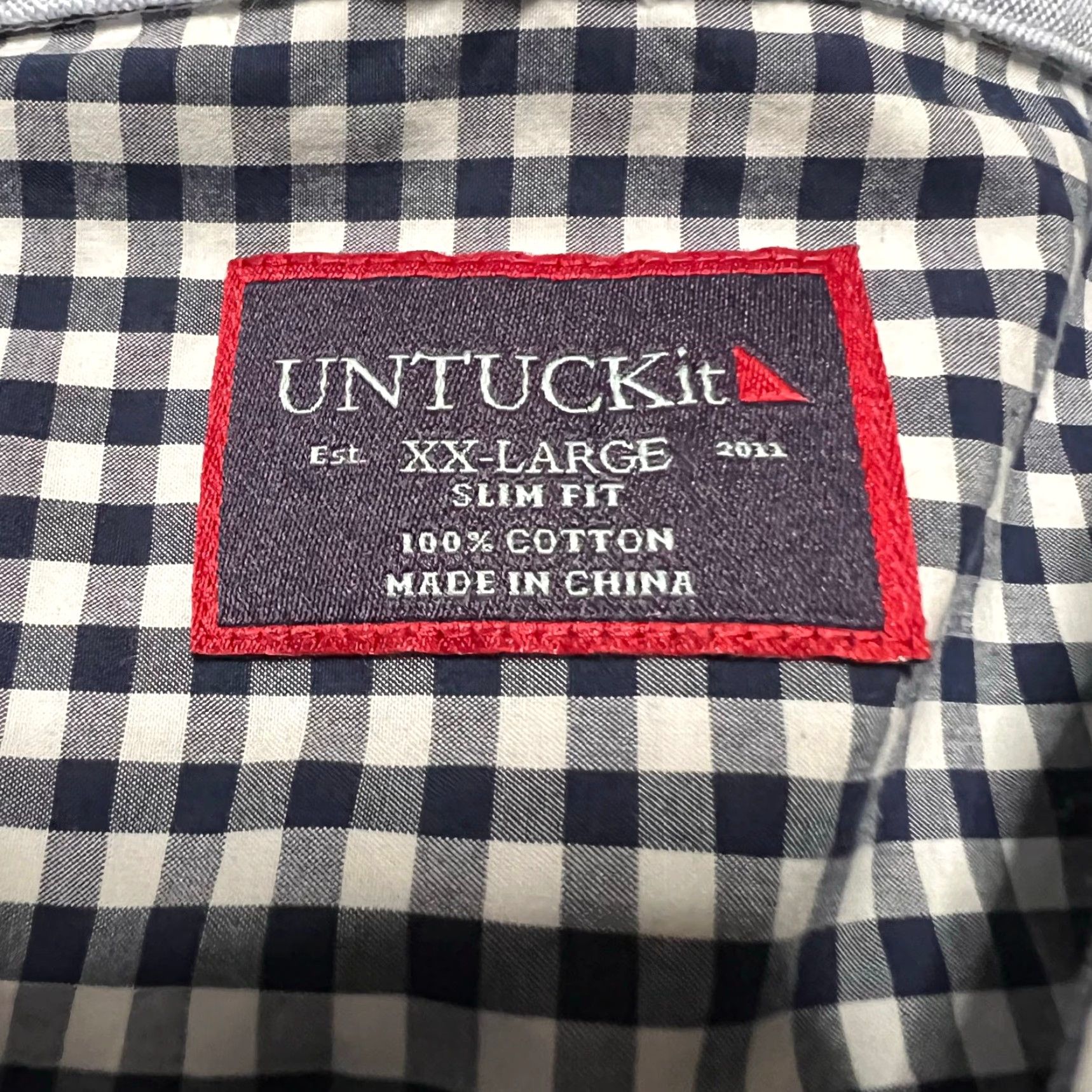 UNTUCKit UNTUCKit Shirt Mens XXL Blue Check Plaid Long Sleeve Button Size US XXL / EU 58 / 5 - 5 Thumbnail