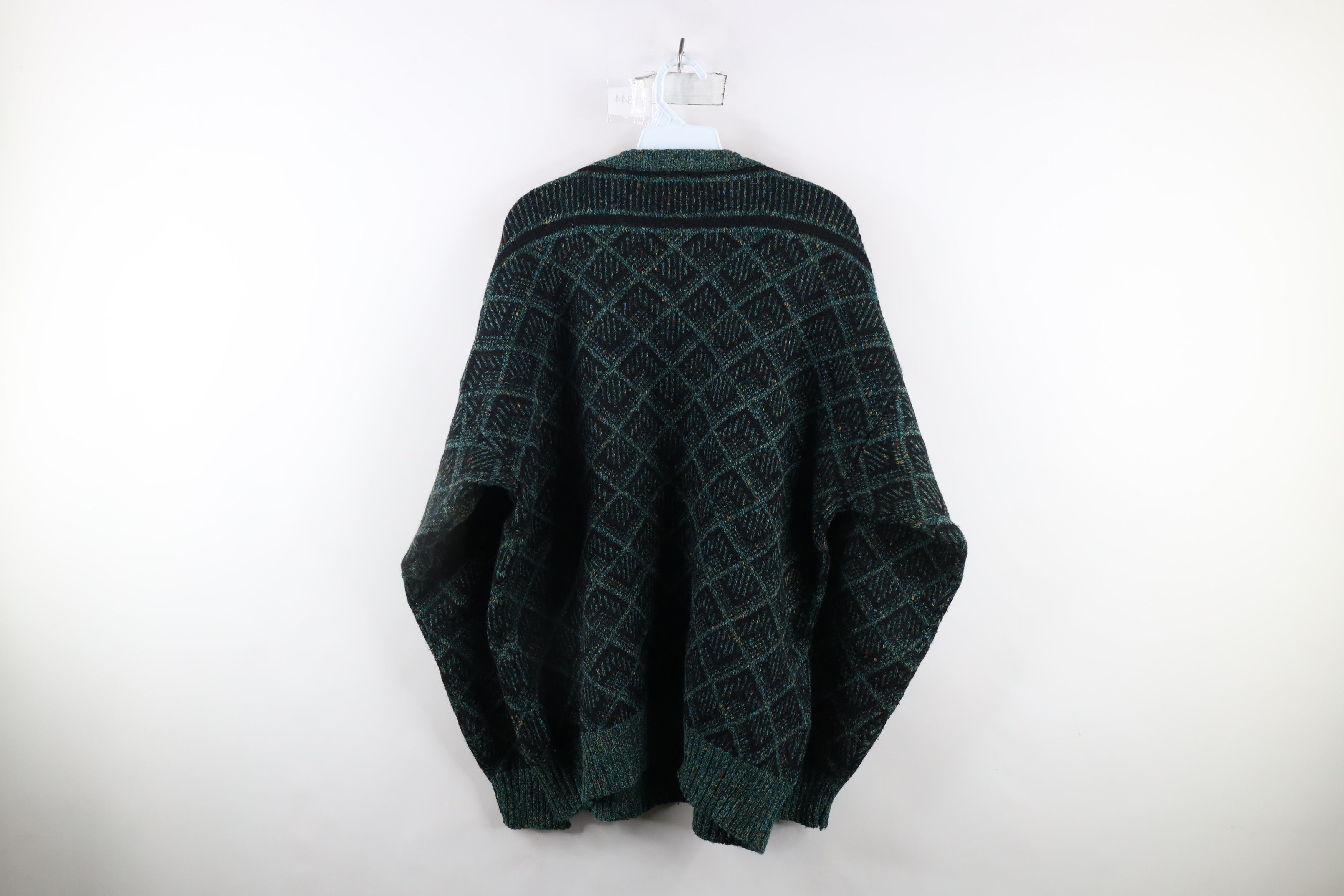 Vintage Vintage 90s Streetwear Knit Rainbow Fleck Diamond Sweater Size US XL / EU 56 / 4 - 6 Thumbnail