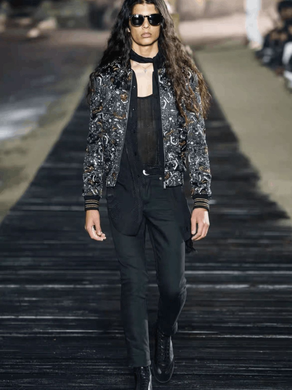 Saint Laurent Paris Sz 40 Saint Laurent Paris 20SS Runway Dark Pattern Shirt-25 Size US L / EU 52-54 / 3 - 9 Thumbnail