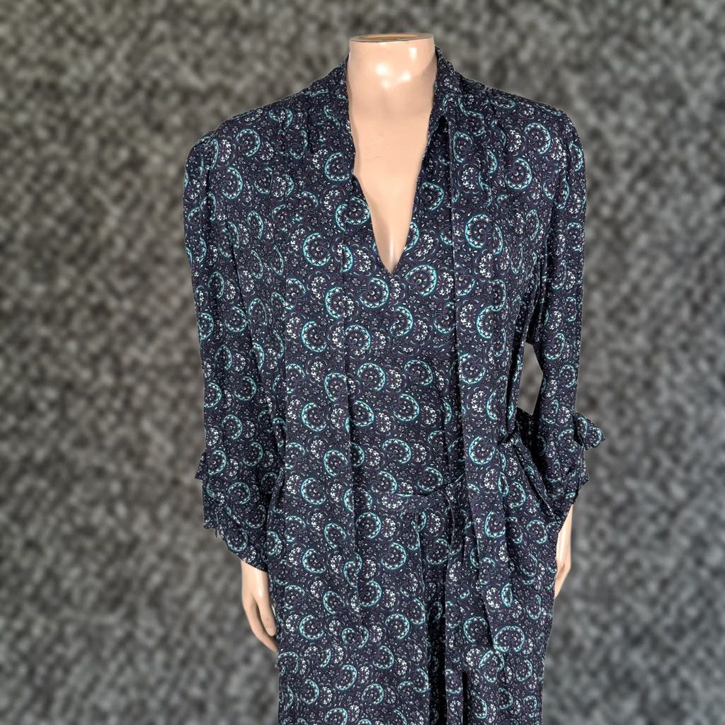 Joie Joie Floral Rayon A-Line Dress Women Medium Blue Long Sleeve Knee Length Casual Boho Vintage: N/A? Size M / US 6-8 / IT 42-44 - 1 Thumbnail