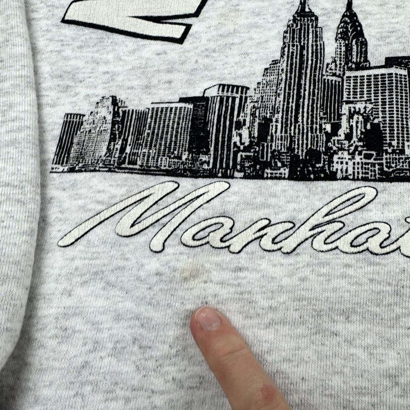 Delta VINTAGE Delta Sweatshirt Men XL Crewneck Gray USA 90s New York City Empire State Twin Towers Size US XL / EU 56 / 4 - 3 Thumbnail