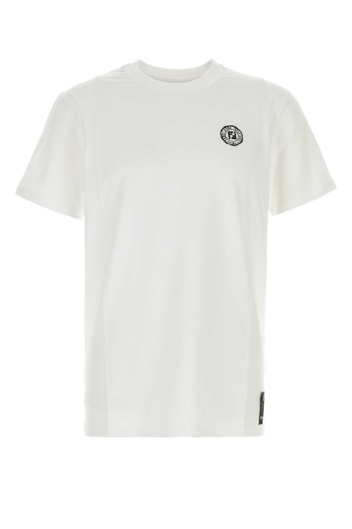 Fendi White Cotton T-Shirt Size US S / EU 44-46 / 1 - 1 Thumbnail