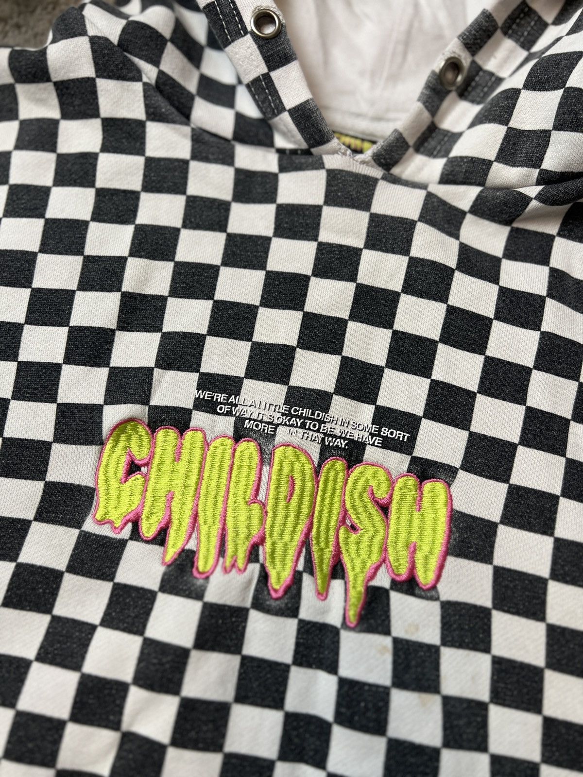 Vintage Childish Checkered Vintage Skate Hoodie Y2K Size US XL / EU 56 / 4 - 4 Thumbnail