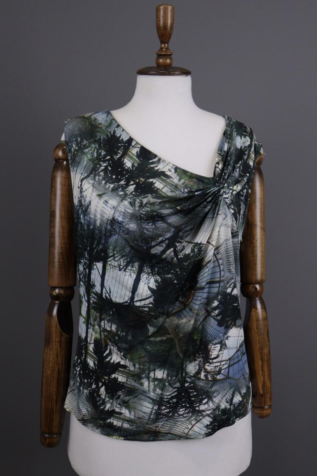 Escada Escada Multicoloer Asymmetrical Over Pint Top Shirt Size L Size M / US 6-8 / IT 42-44 - 2 Thumbnail
