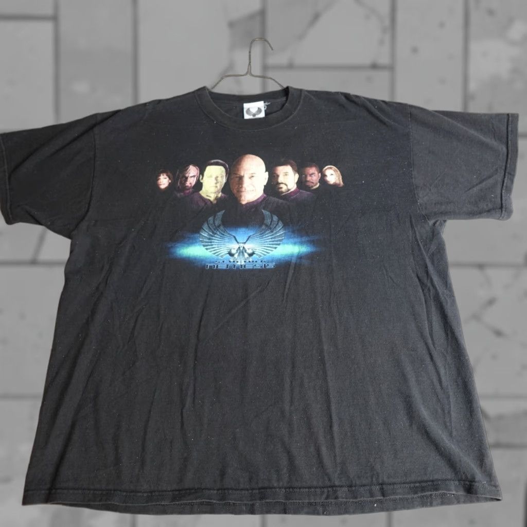 Vintage VINTAGE Star Trek Shirt 2XL Men Short Sleeve Crew Neck Black Cotton Jersey T-Shirt Nemesis 2002 Size US XXL / EU 58 / 5 - 1 Thumbnail