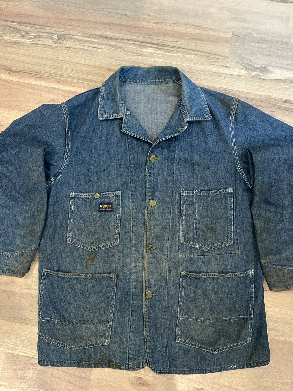 Oshkosh Vintage Osh Kosh B’Gosh Selvedge Denim Chore Coat XL Size US XL / EU 56 / 4 - 1 Thumbnail