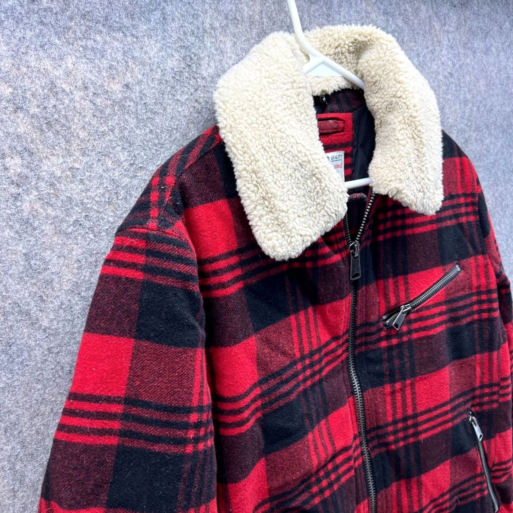 Lucky Brand Lucky Brand Jacket Men Medium Red Full Zip Plaid Sherpa Wool Fleece Logo Striped Vintage: No Regular Size M Autumn Winter Spring Fall Casual Mens Size US M / EU 48-50 / 2 - 5 Thumbnail