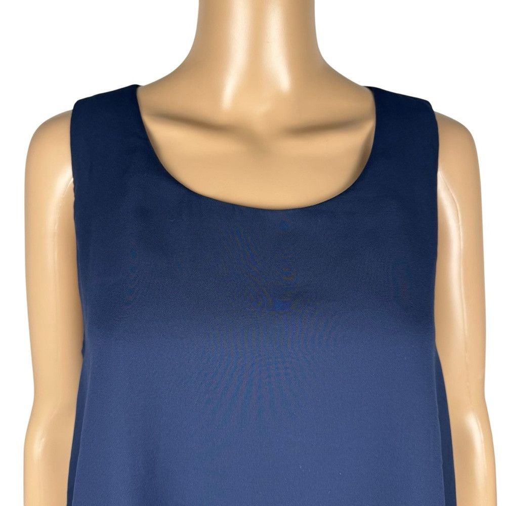 Alfani NWT New $70 Alfani Sleeveless Chiffon Tiered Sequins Navy T Size XL / US 12-14 / IT 48-50 - 3 Thumbnail