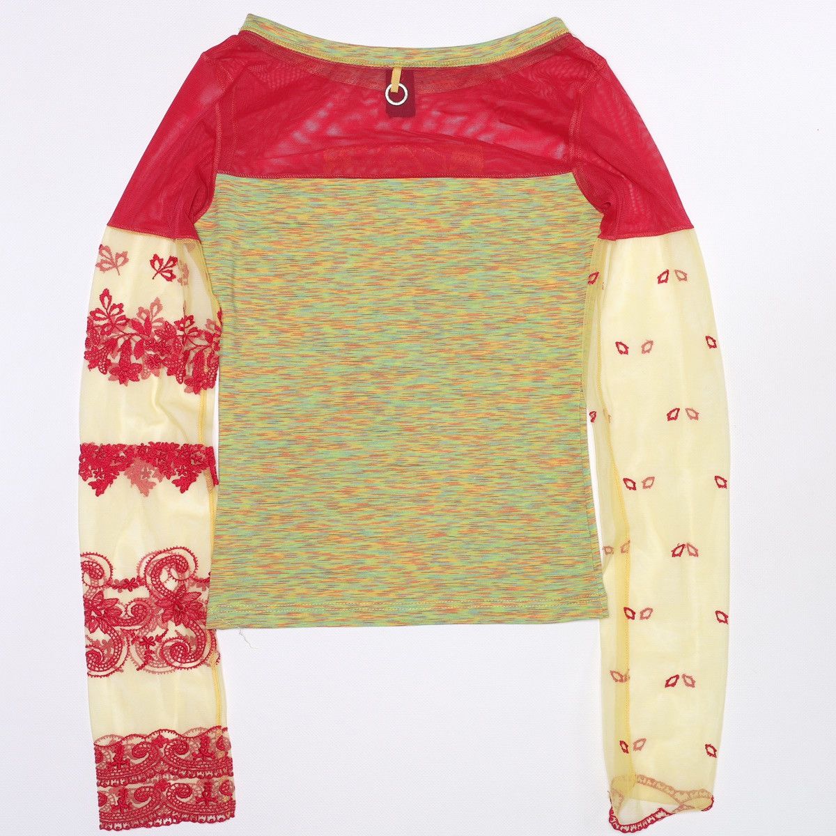 Other Save the Queen Pink Yellow Printed Top Mesh Sleeve Size S / US 4 / IT 40 - 5 Thumbnail