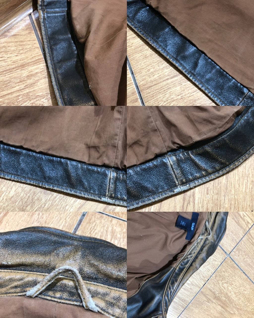 Gap VTG Y2K brown grunge Gap leather jacket Size US L / EU 52-54 / 3 - 22 Thumbnail