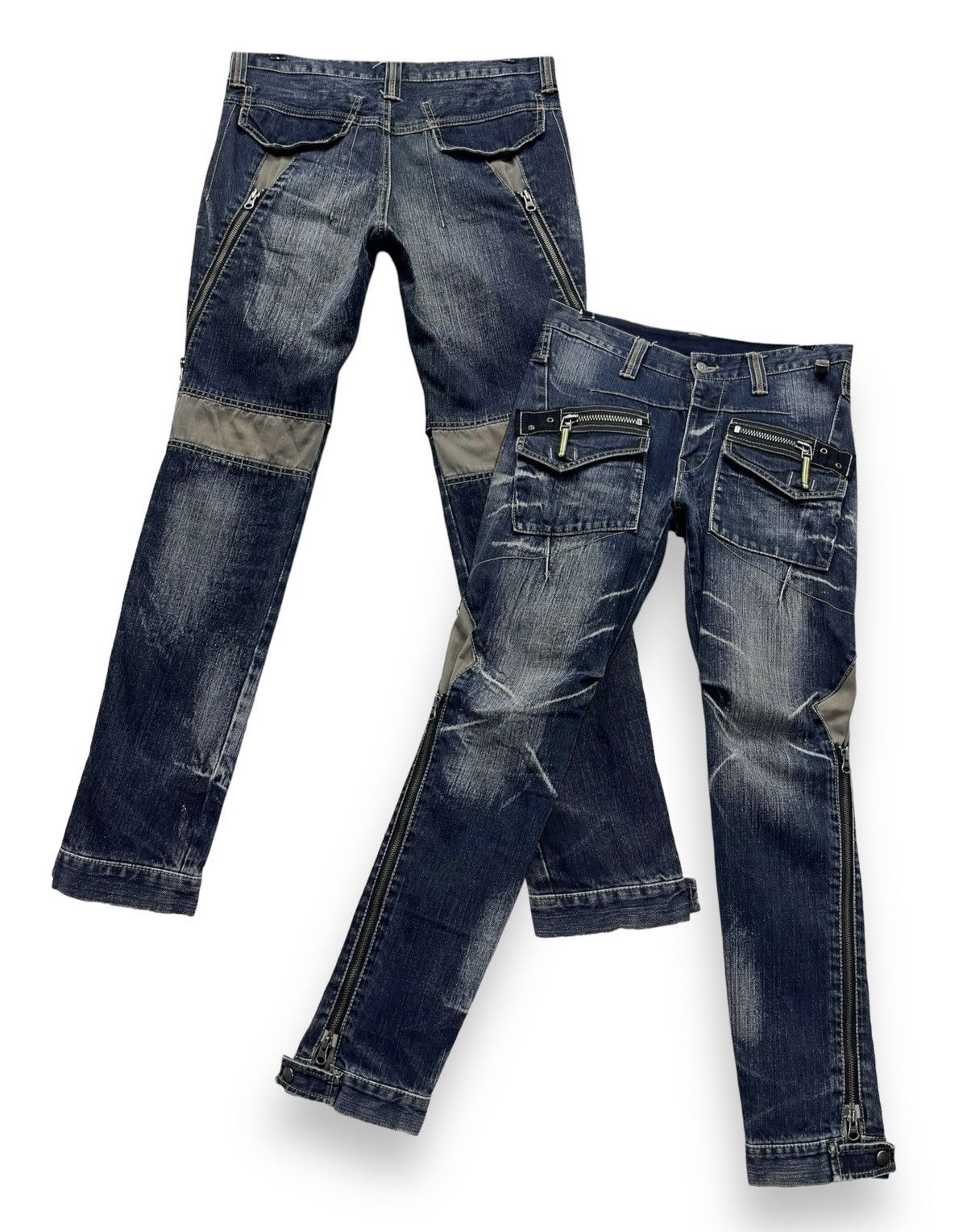 PPFM 🔥FYE🔥PPFM Punk MultiZipper Hybrid Denim Bush Pants Size US 30 / EU 46 - 2 Thumbnail