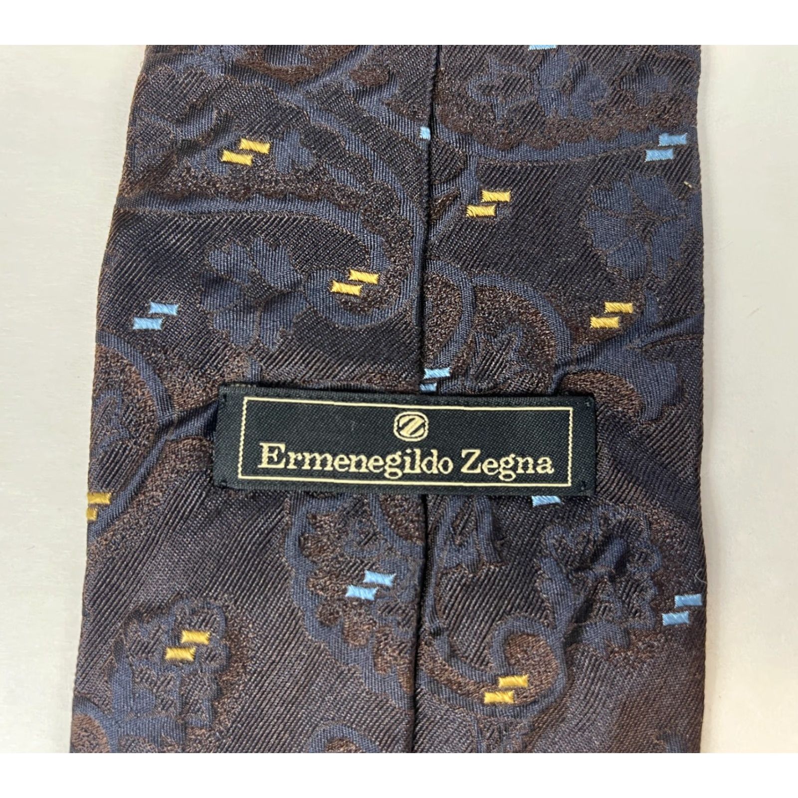 Ermenegildo Zegna VINTAGE Men's Ermenegildo Zegna Jacquard Silk Tie Paisley Made in Italy Size ONE SIZE - 7 Thumbnail