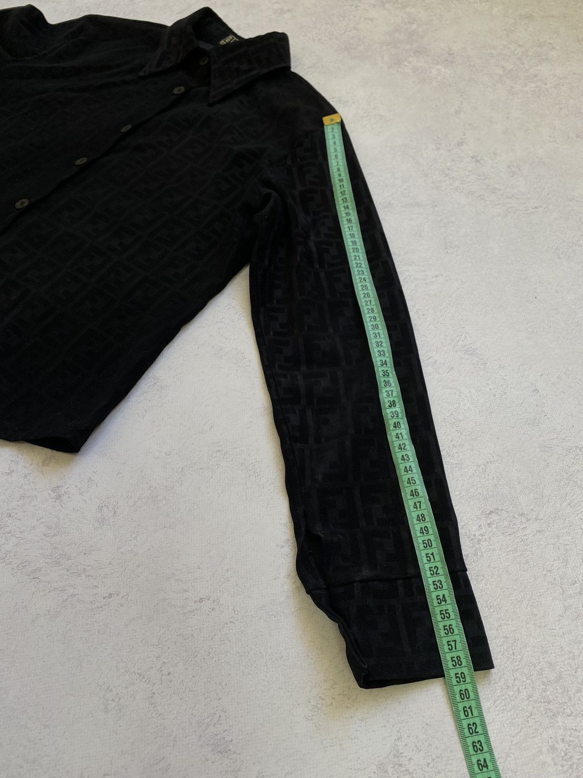 Fendi Vintage Fendi FF Zucca Monogram Black Velour Button Up Shirt Size S / US 4 / IT 40 - 14 Thumbnail